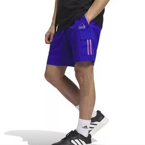 Adidas 7" Moisture Wicking Cargo Blue Shorts Men's Size XL Activewear
